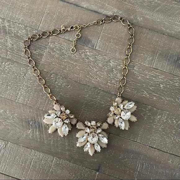 J.Crew Gold and CZ Statement Necklace - Picture 1 of 3